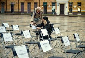 Empty Chairs human rights action in Kyiv