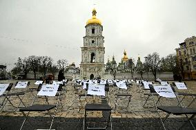 Empty Chairs human rights action in Kyiv