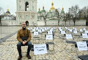 Empty Chairs human rights action in Kyiv