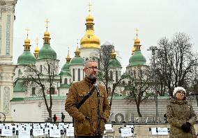 Empty Chairs human rights action in Kyiv