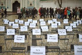 Empty Chairs human rights action in Kyiv