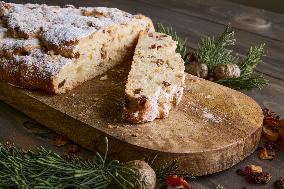 Traditional German Christmas Cake - Christollen Or Stollen