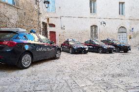 Carabinieri Patrol Vehicles In Front Of Monopoli Barracks