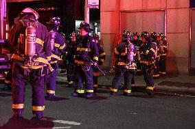 FDNY Responds To Commercial High Rise Fire In Manhattan New York City