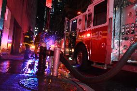 FDNY Responds To Commercial High Rise Fire In Manhattan New York City