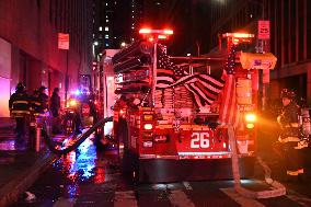 FDNY Responds To Commercial High Rise Fire In Manhattan New York City