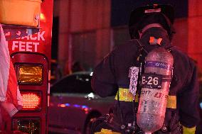 FDNY Responds To Commercial High Rise Fire In Manhattan New York City