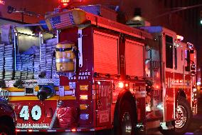 FDNY Responds To Commercial High Rise Fire In Manhattan New York City