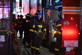 FDNY Responds To Commercial High Rise Fire In Manhattan New York City