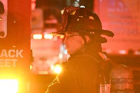 FDNY Responds To Commercial High Rise Fire In Manhattan New York City