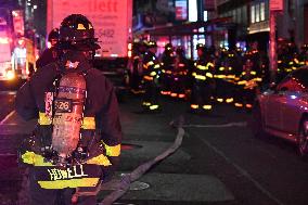 FDNY Responds To Commercial High Rise Fire In Manhattan New York City