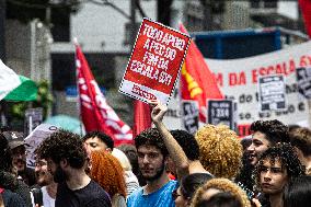 Protest For An End To The 6X1 Work Schedule In Brazil