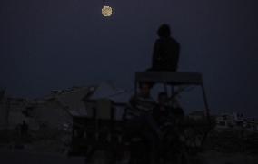 Full Beaver Moon In Gaza, Palestine