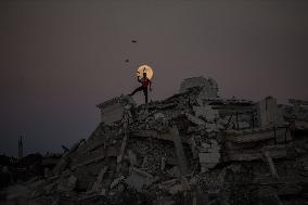 Full Beaver Moon In Gaza, Palestine