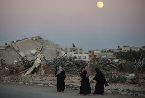 Full Beaver Moon In Gaza, Palestine