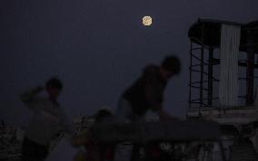 Full Beaver Moon In Gaza, Palestine