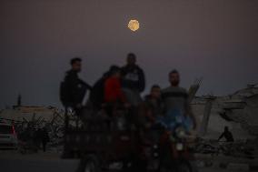 Full Beaver Moon In Gaza, Palestine