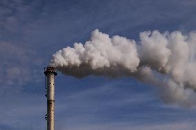 Industrial Chimney Emissions In Andria, Italy