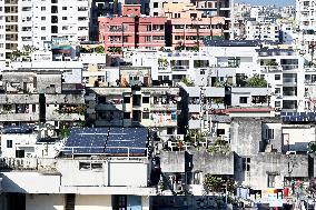 Solar Energy Panels High Rise Residential Building In Dhaka City, Bangladesh