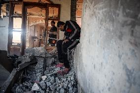 Aftermath of Israeli Airstrike in Gaza, Palestine