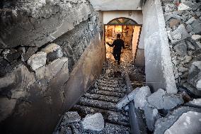 Aftermath of Israeli Airstrike in Gaza, Palestine