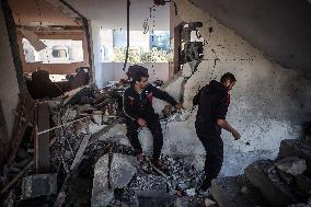 Aftermath of Israeli Airstrike in Gaza, Palestine