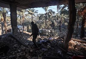 Aftermath of Israeli Airstrike in Gaza, Palestine