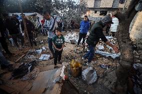 Aftermath of Israeli Airstrike in Gaza, Palestine