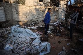 Aftermath of Israeli Airstrike in Gaza, Palestine