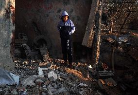 Aftermath of Israeli Airstrike in Gaza, Palestine