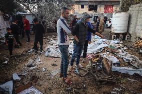 Aftermath of Israeli Airstrike in Gaza, Palestine