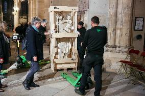 The Return To Notre-Dame In Paris Of The "Vierge à L'Enfant" Statue