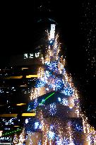 A 17-meter-high LED Christmas Tree in Chongqing