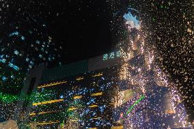 A 17-meter-high LED Christmas Tree in Chongqing