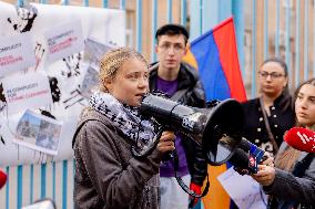 Greta Thunberg Holds A COP29 Protest - Yerevan