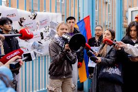 Greta Thunberg Holds A COP29 Protest - Yerevan