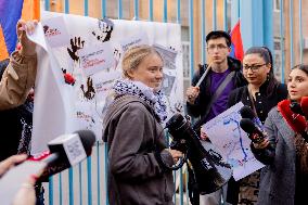 Greta Thunberg Holds A COP29 Protest - Yerevan