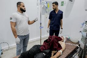 Strikes' Victims Taken To Al-Awda Hospital - Gaza