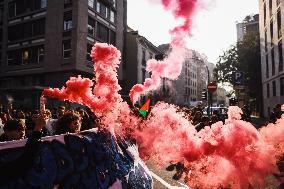 No Meloni Day Student Demonstration In Milan