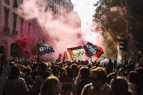 No Meloni Day Student Demonstration In Milan