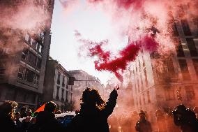 No Meloni Day Student Demonstration In Milan