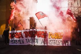 No Meloni Day Student Demonstration In Milan