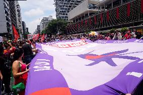 Labor Activists Demonstrate In São Paulo