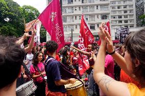 Labor Activists Demonstrate In São Paulo