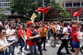 Labor Activists Demonstrate In São Paulo