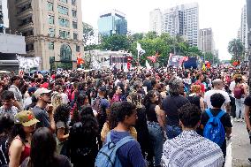 Labor Activists Demonstrate In São Paulo