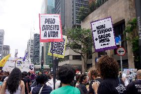 Labor Activists Demonstrate In São Paulo