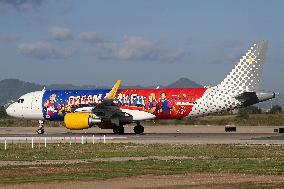 FC Barcelona womens team flies to Madrid on Vueling new plane