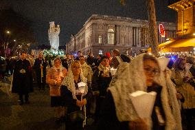 The Procession Of The Statue Of The Virgin Mary