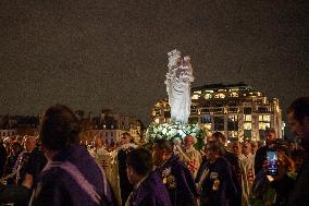 The Procession Of The Statue Of The Virgin Mary